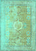 Machine Washable Persian Turquoise Traditional Area Rugs, wshtr329turq