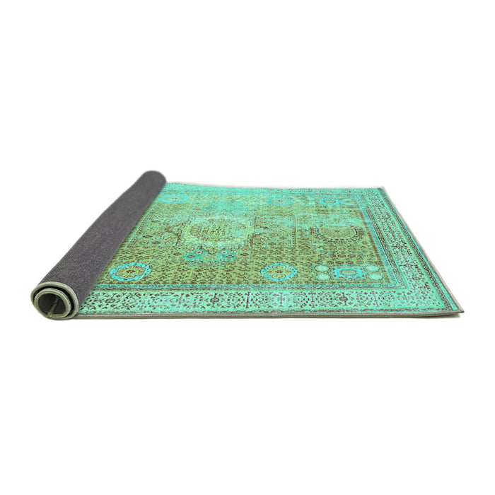 Sideview of Persian Turquoise Traditional Rug, tr329turq