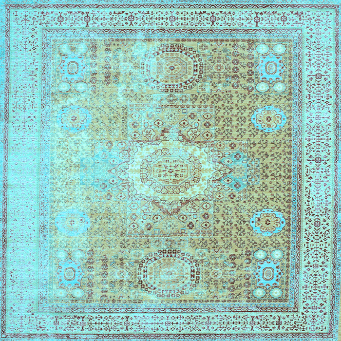 Square Persian Light Blue Traditional Rug, tr329lblu
