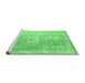 Sideview of Machine Washable Persian Emerald Green Traditional Area Rugs, wshtr329emgrn