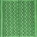 Square Machine Washable Southwestern Emerald Green Country Area Rugs, wshtr32emgrn