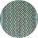 Round Southwestern Light Blue Country Rug, tr32lblu