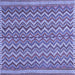 Square Machine Washable Southwestern Blue Country Rug, wshtr32blu