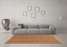 Machine Washable Southwestern Brown Country Rug in a Living Room,, wshtr32brn