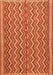 Serging Thickness of Machine Washable Southwestern Orange Country Area Rugs, wshtr32org
