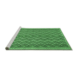 Sideview of Machine Washable Southwestern Emerald Green Country Area Rugs, wshtr32emgrn