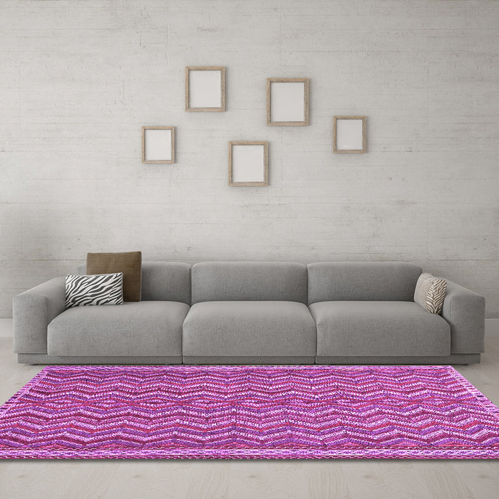 Machine Washable Southwestern Purple Country Area Rugs in a Living Room, wshtr32pur