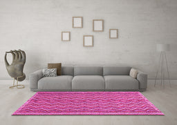 Machine Washable Southwestern Pink Country Rug in a Living Room, wshtr32pnk