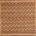 Square Southwestern Brown Country Rug, tr32brn