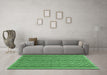 Machine Washable Southwestern Emerald Green Country Area Rugs in a Living Room,, wshtr32emgrn