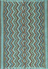 Southwestern Light Blue Country Rug, tr32lblu