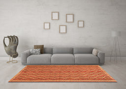 Machine Washable Southwestern Orange Country Area Rugs in a Living Room, wshtr32org