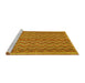 Sideview of Machine Washable Southwestern Yellow Country Rug, wshtr32yw