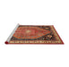 Sideview of Machine Washable Traditional Sand Brown Rug, wshtr33