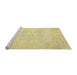 Sideview of Machine Washable Traditional Metallic Gold Rug, wshtr3300