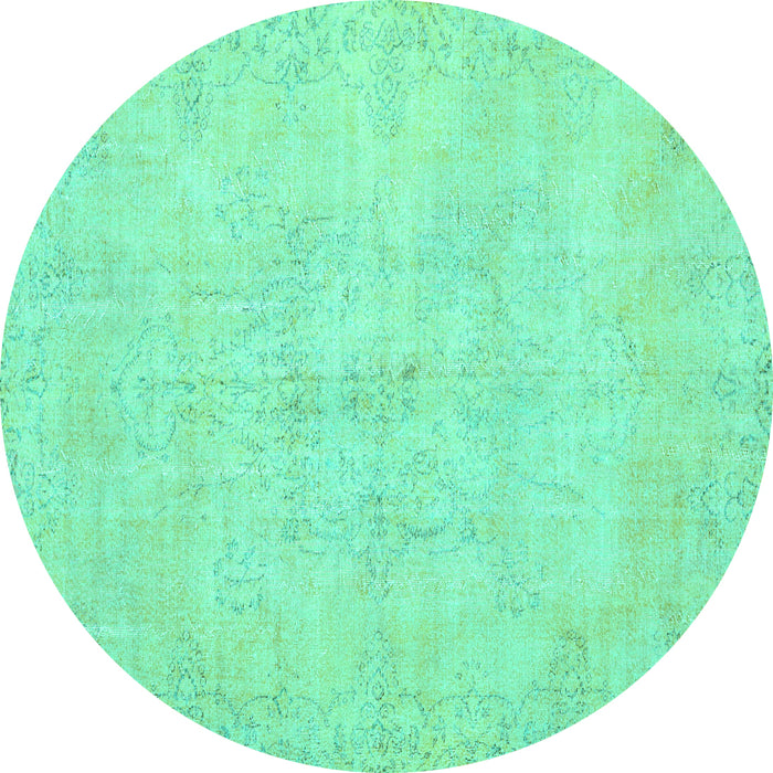 Round Persian Turquoise Traditional Rug, tr3300turq