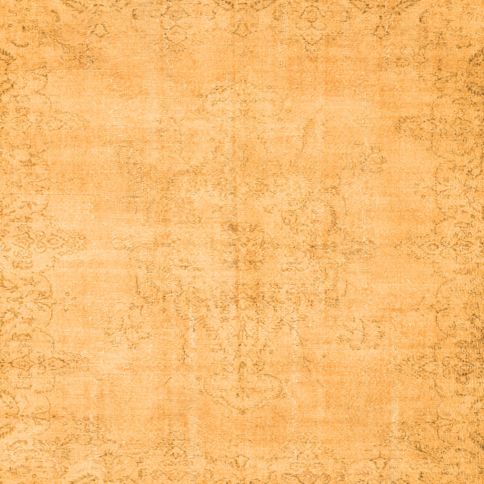 Round Machine Washable Persian Orange Traditional Area Rugs, wshtr3300org
