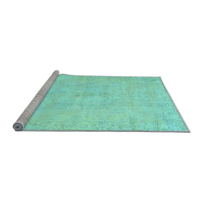 Sideview of Machine Washable Persian Light Blue Traditional Rug, wshtr3300lblu