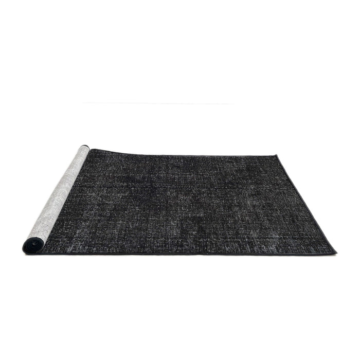 Sideview of Machine Washable Traditional Gray Rug, wshtr3301