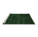 Sideview of Machine Washable Persian Emerald Green Bohemian Area Rugs, wshtr3301emgrn