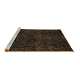 Sideview of Machine Washable Persian Brown Bohemian Rug, wshtr3301brn