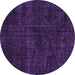 Round Persian Purple Bohemian Rug, tr3301pur