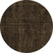 Round Persian Brown Bohemian Rug, tr3301brn