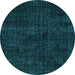 Round Persian Light Blue Bohemian Rug, tr3301lblu