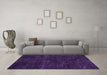 Machine Washable Persian Purple Bohemian Area Rugs in a Living Room, wshtr3301pur