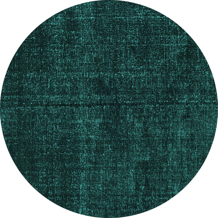 Round Machine Washable Persian Turquoise Bohemian Area Rugs, wshtr3301turq