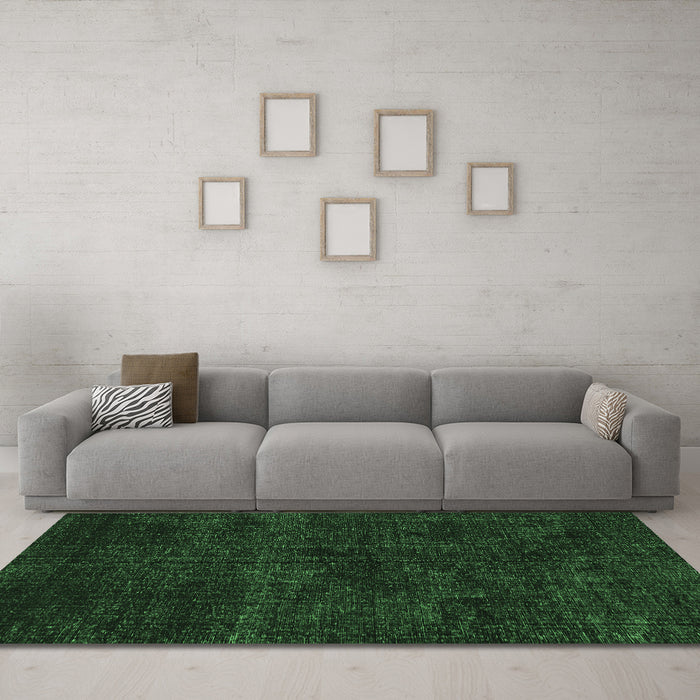 Machine Washable Persian Emerald Green Bohemian Area Rugs in a Living Room,, wshtr3301emgrn