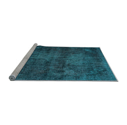 Sideview of Machine Washable Persian Light Blue Traditional Rug, wshtr3302lblu