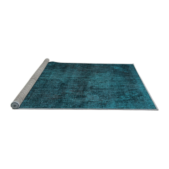 Sideview of Machine Washable Persian Light Blue Traditional Rug, wshtr3302lblu