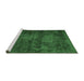 Sideview of Machine Washable Persian Emerald Green Traditional Area Rugs, wshtr3302emgrn