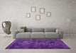 Machine Washable Persian Purple Traditional Area Rugs in a Living Room, wshtr3302pur