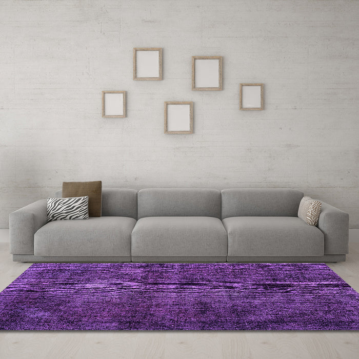 Machine Washable Persian Purple Traditional Area Rugs in a Living Room, wshtr3302pur