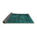 Sideview of Persian Turquoise Traditional Rug, tr3302turq