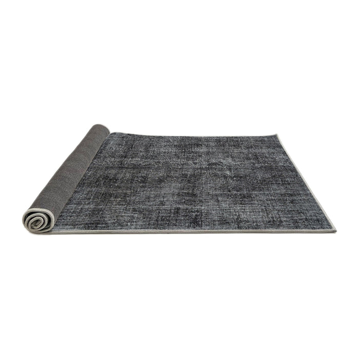 Sideview of Traditional Charcoal Black Persian Rug, tr3303