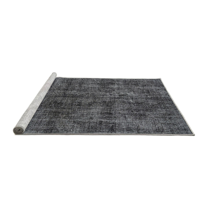 Sideview of Machine Washable Traditional Charcoal Black Rug, wshtr3303