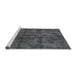 Sideview of Machine Washable Traditional Charcoal Black Rug, wshtr3303