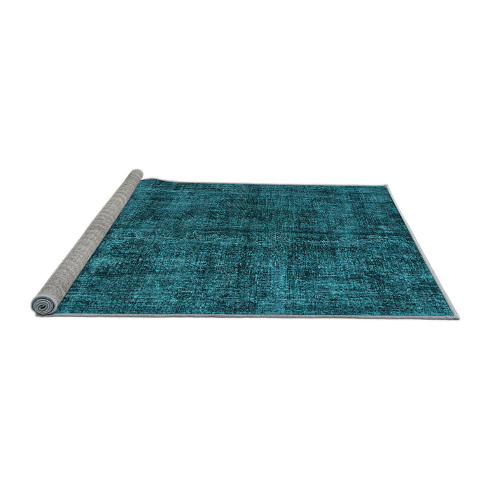 Sideview of Machine Washable Persian Light Blue Traditional Rug, wshtr3303lblu