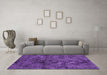 Machine Washable Persian Purple Traditional Area Rugs in a Living Room, wshtr3303pur