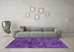 Machine Washable Persian Purple Traditional Area Rugs in a Living Room, wshtr3303pur