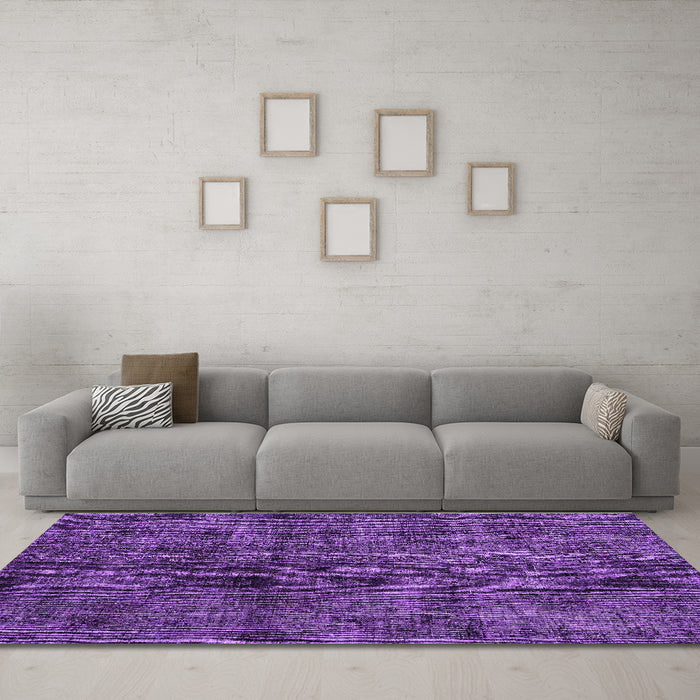 Machine Washable Persian Purple Traditional Area Rugs in a Living Room, wshtr3303pur