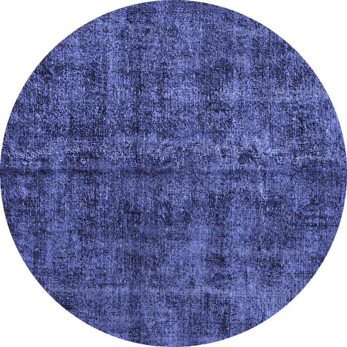 Round Persian Blue Traditional Rug, tr3303blu