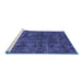 Sideview of Machine Washable Persian Blue Traditional Rug, wshtr3303blu