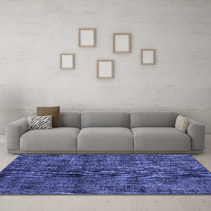 Machine Washable Persian Blue Traditional Rug in a Living Room, wshtr3303blu