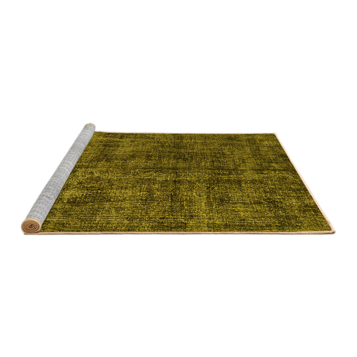Sideview of Machine Washable Persian Yellow Traditional Rug, wshtr3303yw