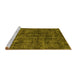 Sideview of Machine Washable Persian Yellow Traditional Rug, wshtr3303yw