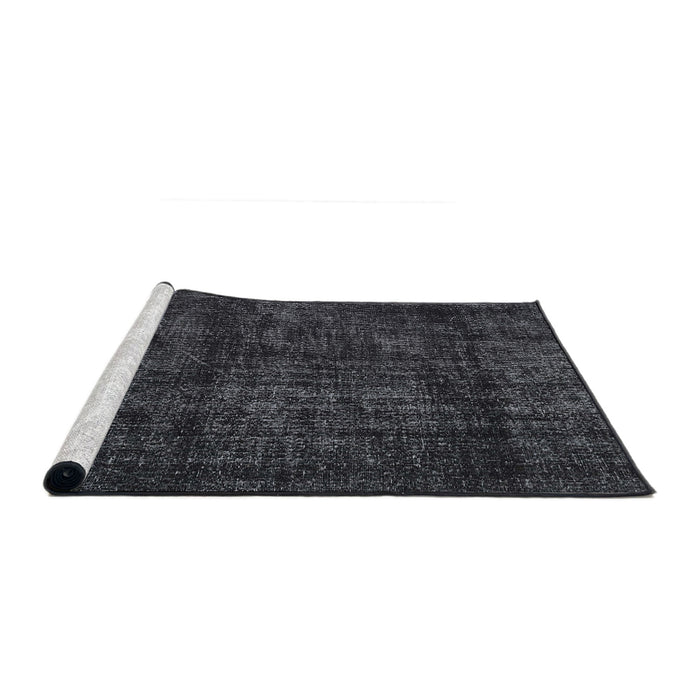 Sideview of Machine Washable Traditional Grey Gray Rug, wshtr3304